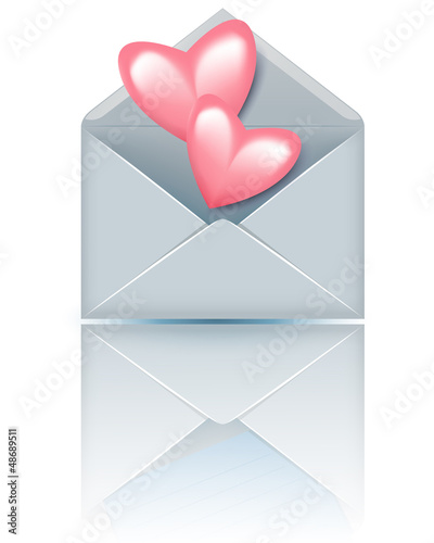 Vector: Envelope with valentine hearts Envelope with valentine hearts