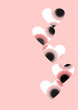 открытка, сердечки вырезанные на бумаге
