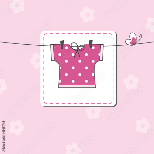 Vector: Baby girl shower invitation card Baby girl shower invitation card