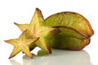 Ripe carambola isolated on white
