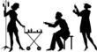 Silhouettes of health workers in a situation