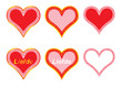 set of valentines with word love in Dutch