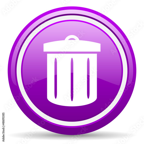 Illustration: recycle violet glossy icon on white background recycle violet glossy icon on white background