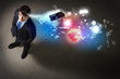 Image of businessman top view