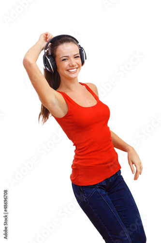 Photo: Happy smiling girl dancing Happy smiling girl dancing