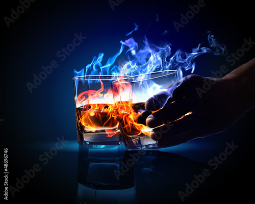 Photo: Two glasses of burning absinthe Two glasses of burning absinthe