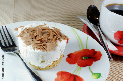 Photo: Cheesecake and a cup of coffee Cheesecake and a cup of coffee