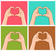 hands creating hearts shapes