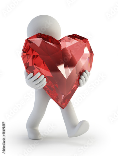 Illustration: 3d small people - Valentine Day Heart 3d small people - Valentine Day Heart