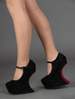 Close Up of Woman's Legs Wearing High Platform Shoes