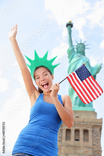 Photo: Tourist at Statue of Liberty, New York, USA Tourist at Statue of Liberty, New York, USA