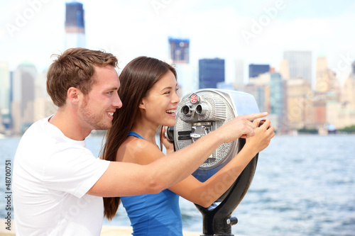 Photo: Tourists couple travel in New York Tourists couple travel in New York