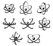 Vector: Molecules and atoms symbols Molecules and atoms symbols
