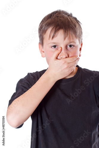 Photo: boy with a closed mouth boy with a closed mouth