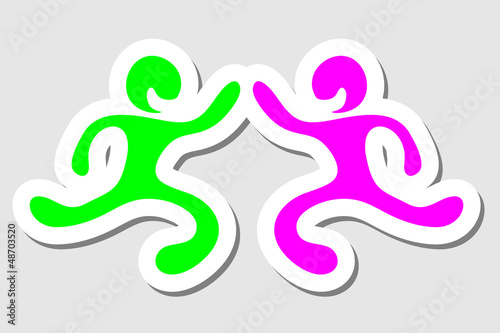 Vector: Sticker friends Sticker friends