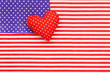 Blue polka dots pattern and Red/white Striped Fabric as American