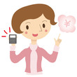 電卓を手にする女性
