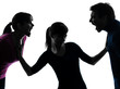 Photo: family father mother daughter dispute screaming silhouette family father mother daughter dispute screaming silhouette