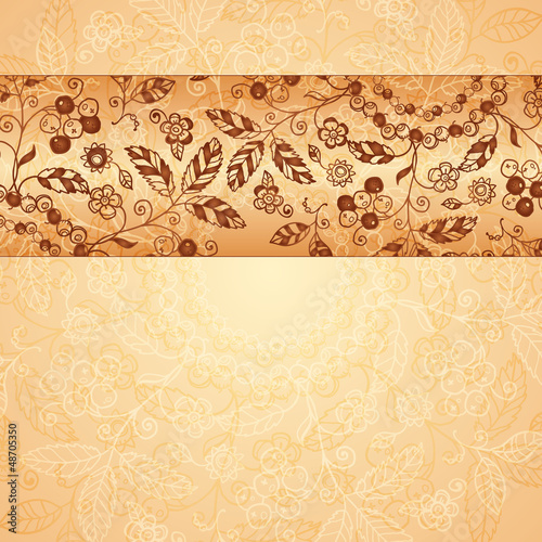 Illustration: Ornate vector doodle flowers background Ornate vector doodle flowers background