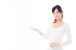 attractive asian woman wearing scarf showing