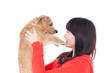 Photo: 小犬を抱いた女の子 小犬を抱いた女の子