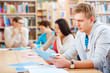 Student with touchpad