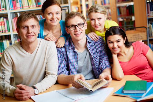 Photo: Gathered in library Gathered in library