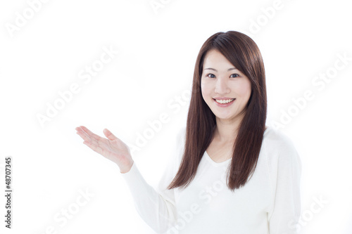 Photo: 案内する女性 案内する女性
