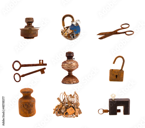 Photo: vintage and aged metal tools and objects collection vintage and aged metal tools and objects collection