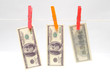 Money Hanging on a Clothes Line