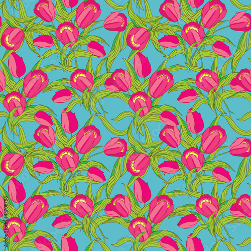 Vector: Vector seamless pattern with tulips Vector seamless pattern with tulips