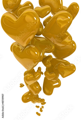 Illustration: Abstract of flying hearts background Abstract of flying hearts background