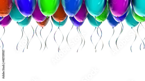 Illustration: colourful Party balloons with streamers colourful Party balloons with streamers