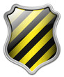 Vector Protection Icon - Glossy Black and Yellow Shield