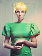 Beautiful lady in green dress