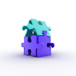 House from puzzles. 3d