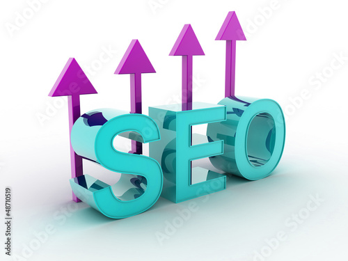 Illustration: SEO - Search Engine Optimization with arrows SEO - Search Engine Optimization with arrows