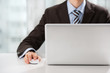 Closeup of torso of confident business man wearing elegant suit