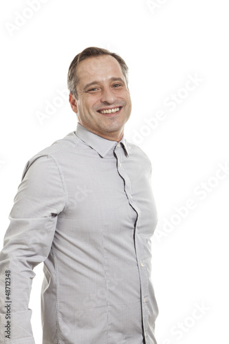 Photo: portrait of adult man, isolated on white background portrait of adult man, isolated on white background