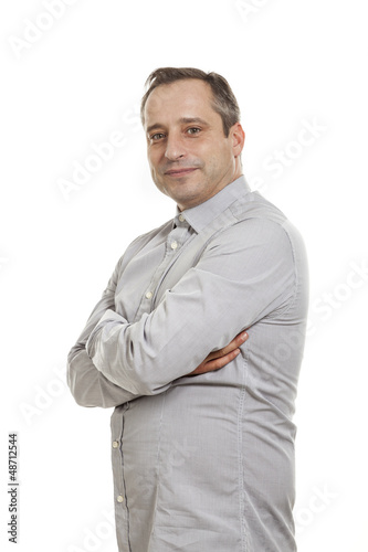 Photo: portrait of adult man, isolated on white background portrait of adult man, isolated on white background