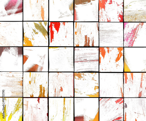 Illustration: 3d abstract graffiti white brush tile backdrop in multiple color 3d abstract graffiti white brush tile backdrop in multiple color