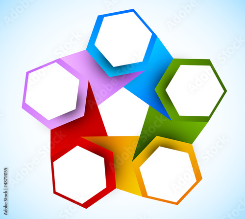 Vector: Abstract diagram with hexagons Abstract diagram with hexagons