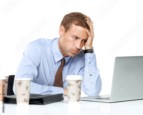 Photo: Tiresome work is exhausting his mind Tiresome work is exhausting his mind