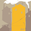 Urban scene with old houses