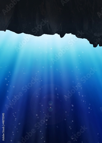 Illustration: Underwater cave Underwater cave