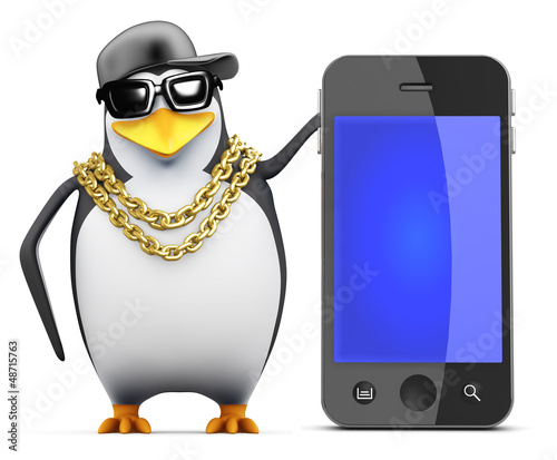 Illustration: Penguin rapper recommends a smartphone Penguin rapper recommends a smartphone