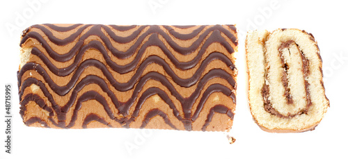 Photo: Sweet roll on white background Sweet roll on white background