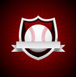Vector Baseball Emblem - silver shield. No transparency