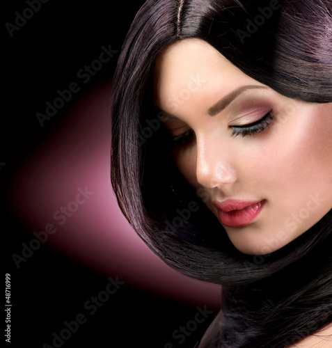 Photo: Beautiful Brunette Girl. Healthy Long Hair Beautiful Brunette Girl. Healthy Long Hair