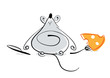 Illustration: Plump mouse eating cheese. Illustration Plump mouse eating cheese. Illustration